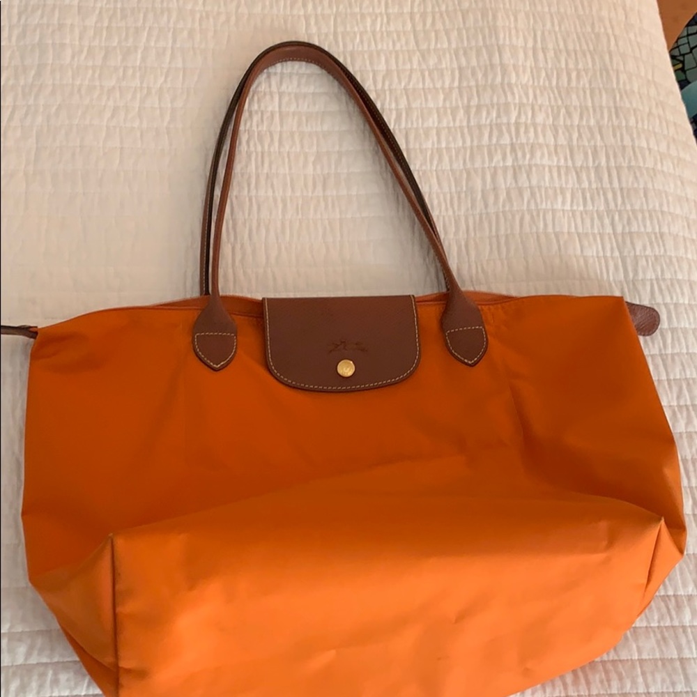 Longchamp Le Pliage tote- orange